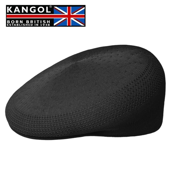 KANGOL Flat Cap Newsboy Hat Tropic 504 Ventair Black Born British Unisex NWOT - Picture 12 of 14
